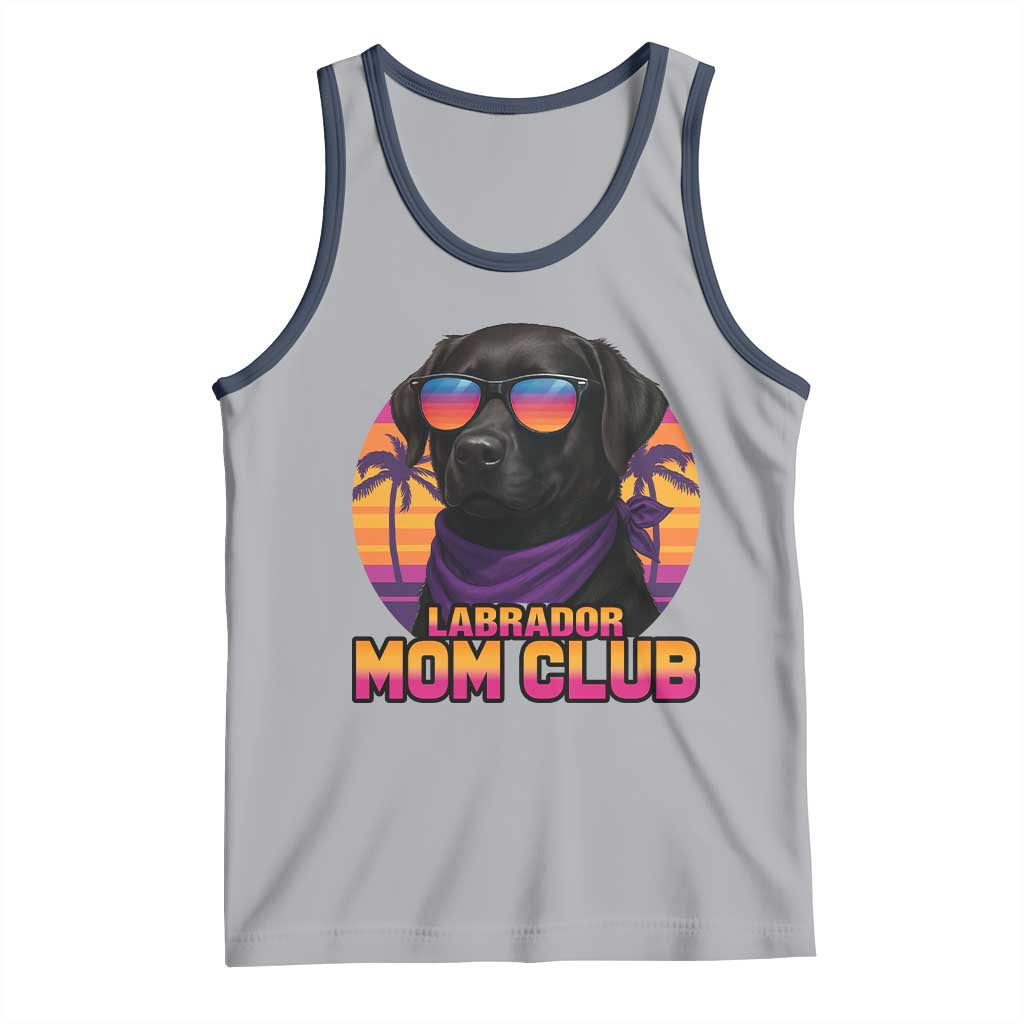 Funny Black Labrador Tank Top Dog Mom Retro Sunset Gift - Wonder Print Shop