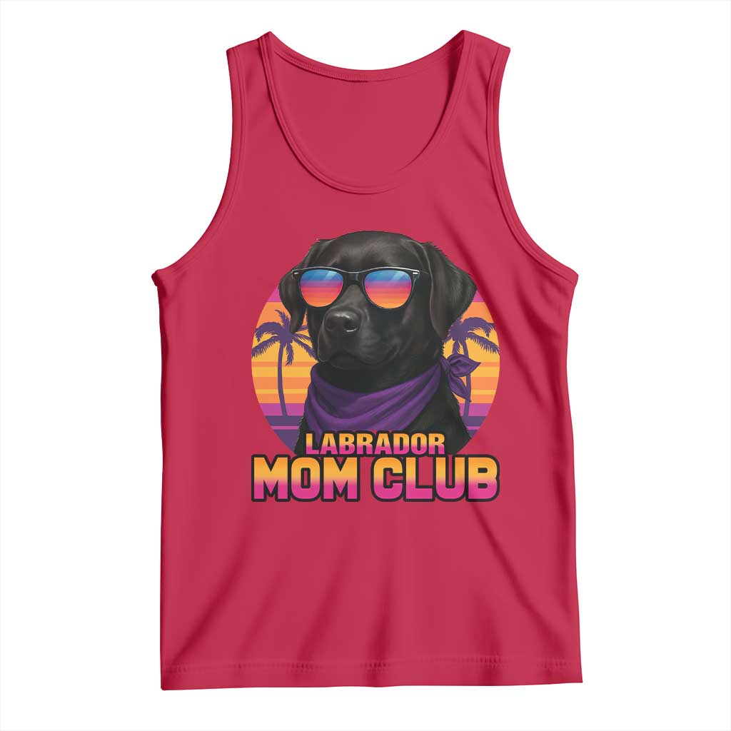 Funny Black Labrador Tank Top Dog Mom Retro Sunset Gift - Wonder Print Shop