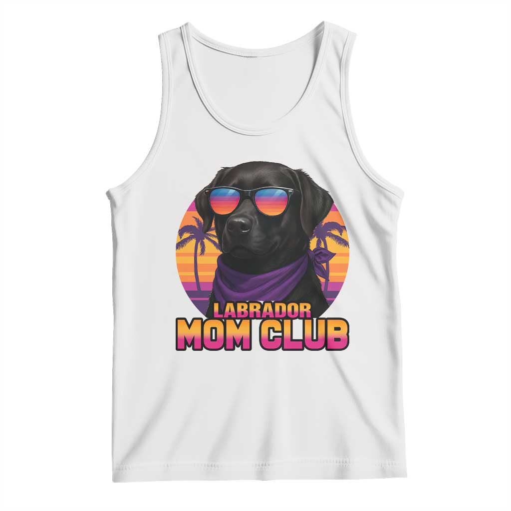 Funny Black Labrador Tank Top Dog Mom Retro Sunset Gift - Wonder Print Shop