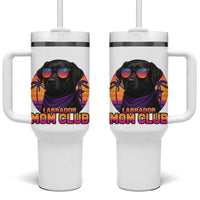 Funny Black Labrador Tumbler With Handle Dog Mom Retro Sunset Gift - Wonder Print Shop
