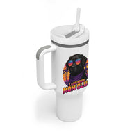 Funny Black Labrador Tumbler With Handle Dog Mom Retro Sunset Gift - Wonder Print Shop