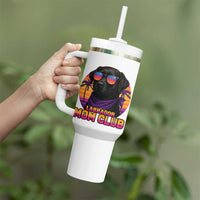 Funny Black Labrador Tumbler With Handle Dog Mom Retro Sunset Gift - Wonder Print Shop