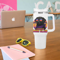 Funny Black Labrador Tumbler With Handle Dog Mom Retro Sunset Gift - Wonder Print Shop