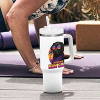 Funny Black Labrador Tumbler With Handle Dog Mom Retro Sunset Gift - Wonder Print Shop