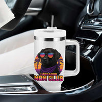 Funny Black Labrador Tumbler With Handle Dog Mom Retro Sunset Gift - Wonder Print Shop