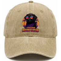 Funny Black Labrador Washed Cotton Baseball Cap Dog Mom Retro Sunset Gift