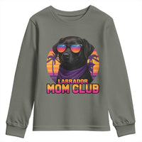 Funny Black Labrador Youth Sweatshirt Dog Mom Retro Sunset Gift - Wonder Print Shop