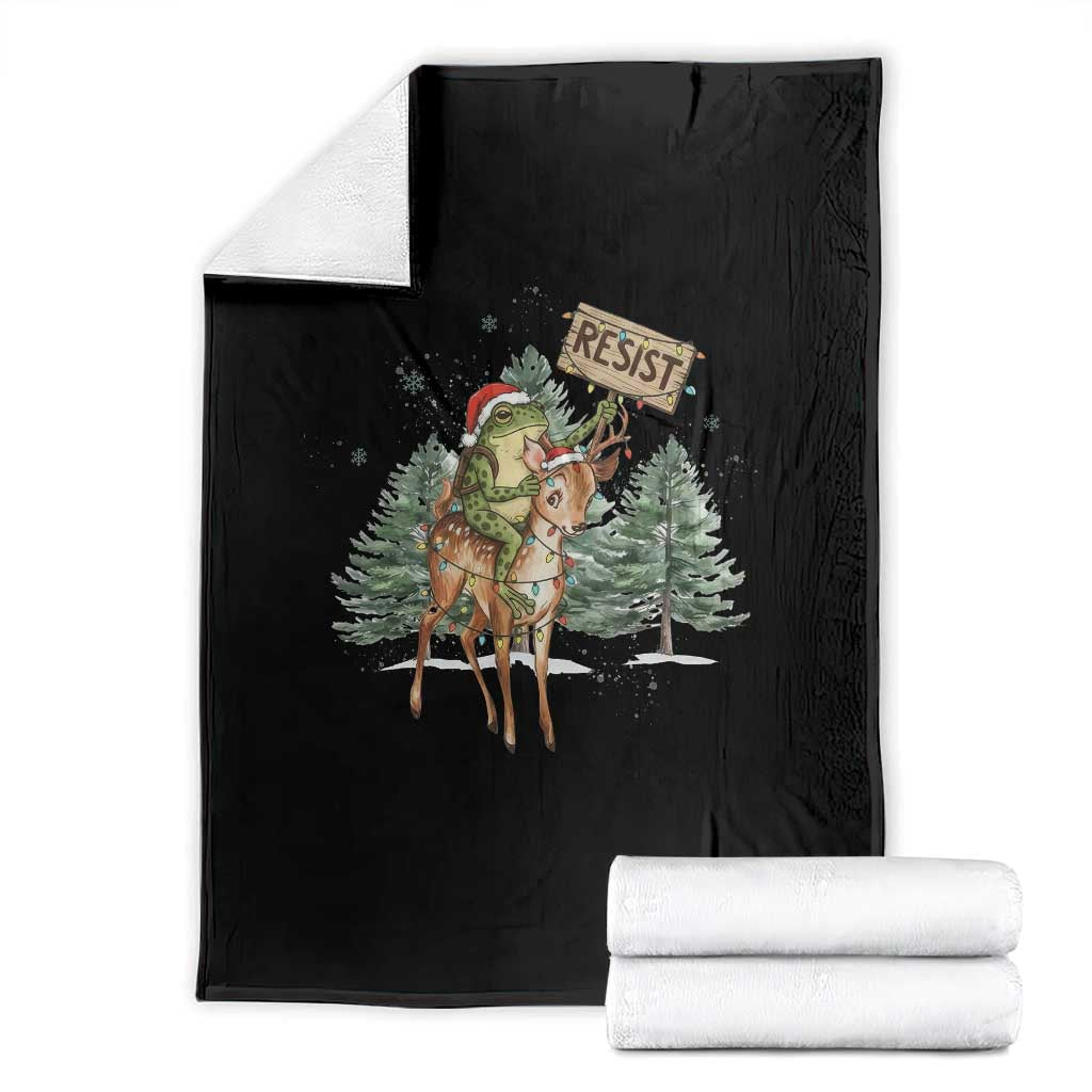 Resist Portland Frog Protest Christmas Throw Blanket Funny Holiday Meme Gift Idea - Wonder Print Shop