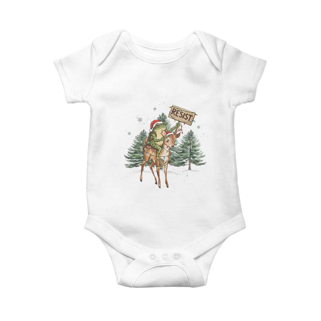 Resist Portland Frog Protest Christmas Baby Onesie Funny Holiday Meme Gift Idea - Wonder Print Shop