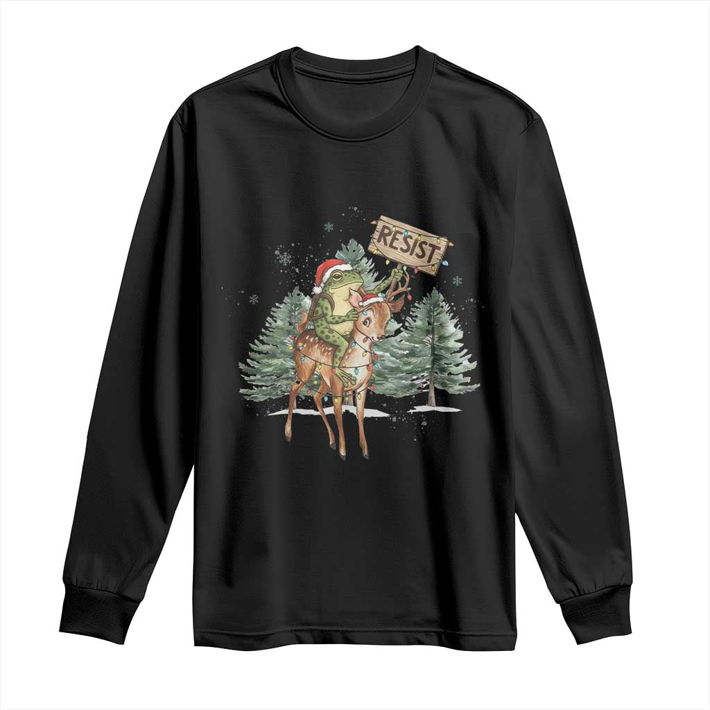 Resist Portland Frog Protest Christmas Long Sleeve Shirt Funny Holiday Meme Gift Idea - Wonder Print Shop
