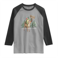 Resist Portland Frog Protest Christmas Raglan Shirt Funny Holiday Meme Gift Idea - Wonder Print Shop