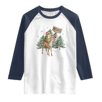 Resist Portland Frog Protest Christmas Raglan Shirt Funny Holiday Meme Gift Idea - Wonder Print Shop