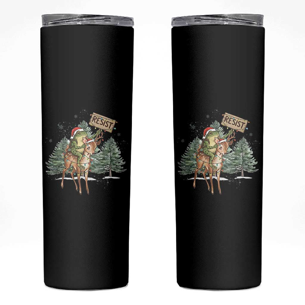 Resist Portland Frog Protest Christmas Skinny Tumbler Funny Holiday Meme Gift Idea - Wonder Print Shop