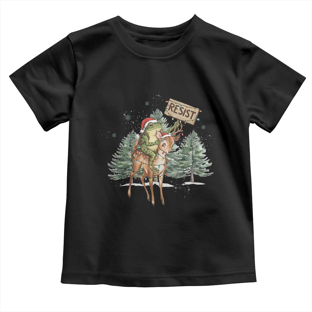 Resist Portland Frog Protest Christmas Toddler T Shirt Funny Holiday Meme Gift Idea - Wonder Print Shop