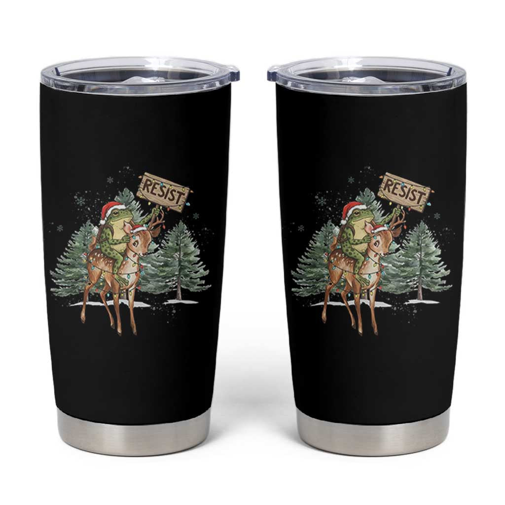 Resist Portland Frog Protest Christmas Tumbler Cup Funny Holiday Meme Gift Idea - Wonder Print Shop