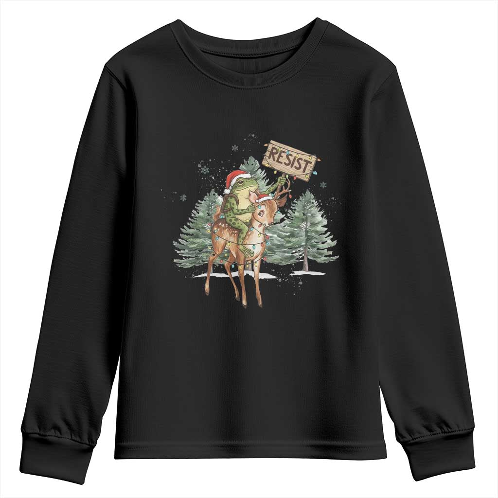 Resist Portland Frog Protest Christmas Youth Sweatshirt Funny Holiday Meme Gift Idea - Wonder Print Shop
