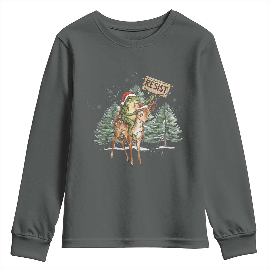 Resist Portland Frog Protest Christmas Youth Sweatshirt Funny Holiday Meme Gift Idea - Wonder Print Shop