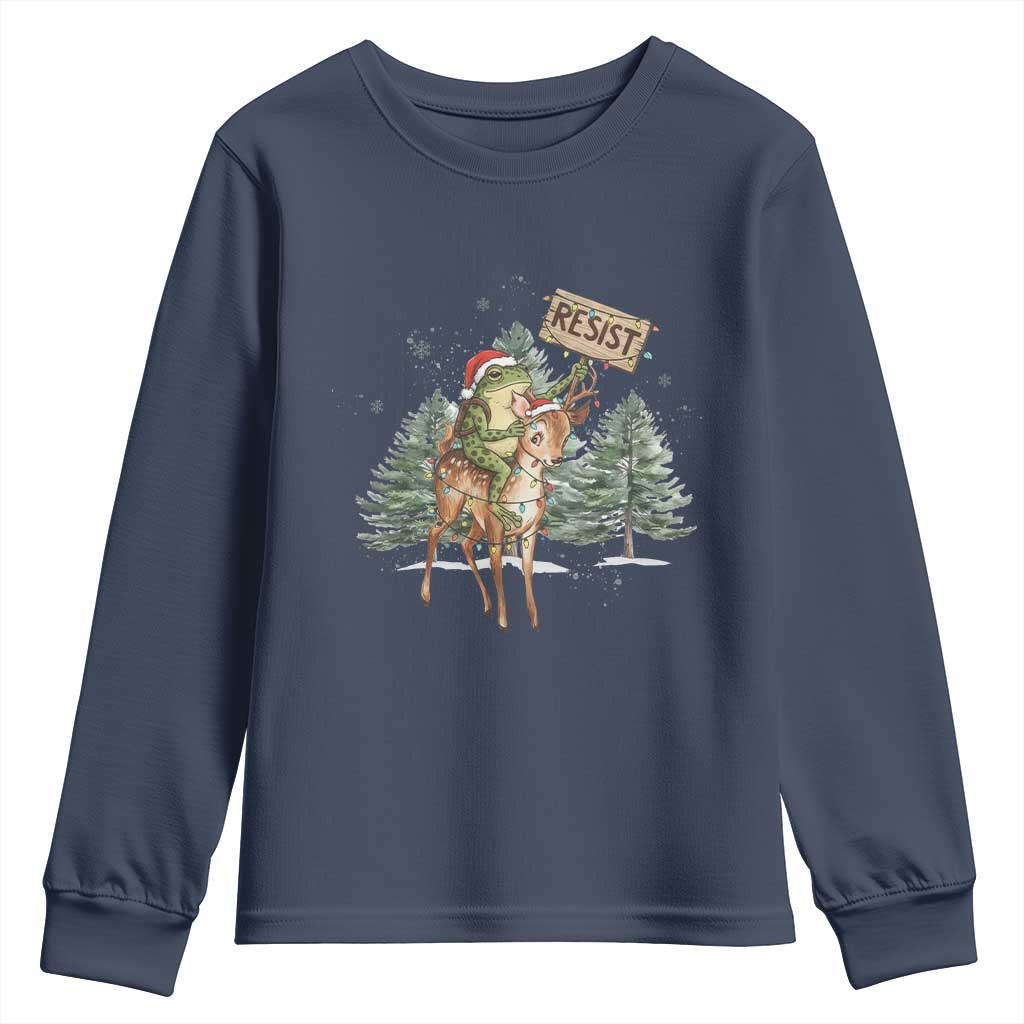 Resist Portland Frog Protest Christmas Youth Sweatshirt Funny Holiday Meme Gift Idea - Wonder Print Shop