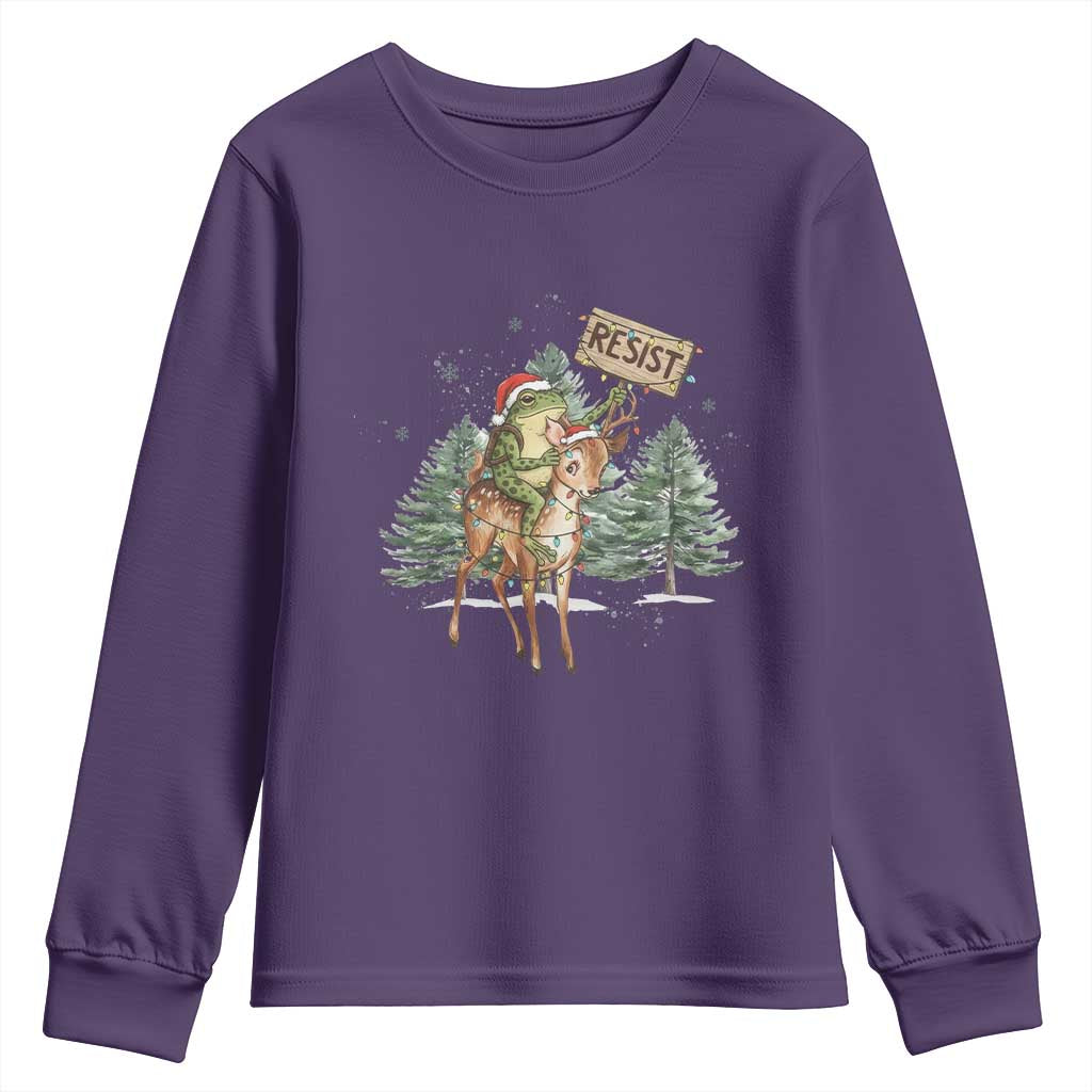Resist Portland Frog Protest Christmas Youth Sweatshirt Funny Holiday Meme Gift Idea - Wonder Print Shop