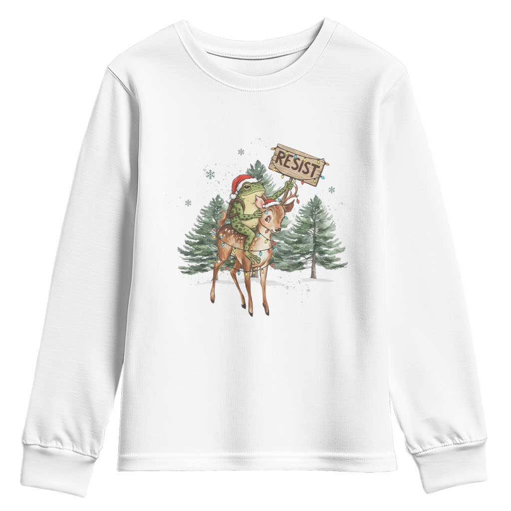Resist Portland Frog Protest Christmas Youth Sweatshirt Funny Holiday Meme Gift Idea - Wonder Print Shop