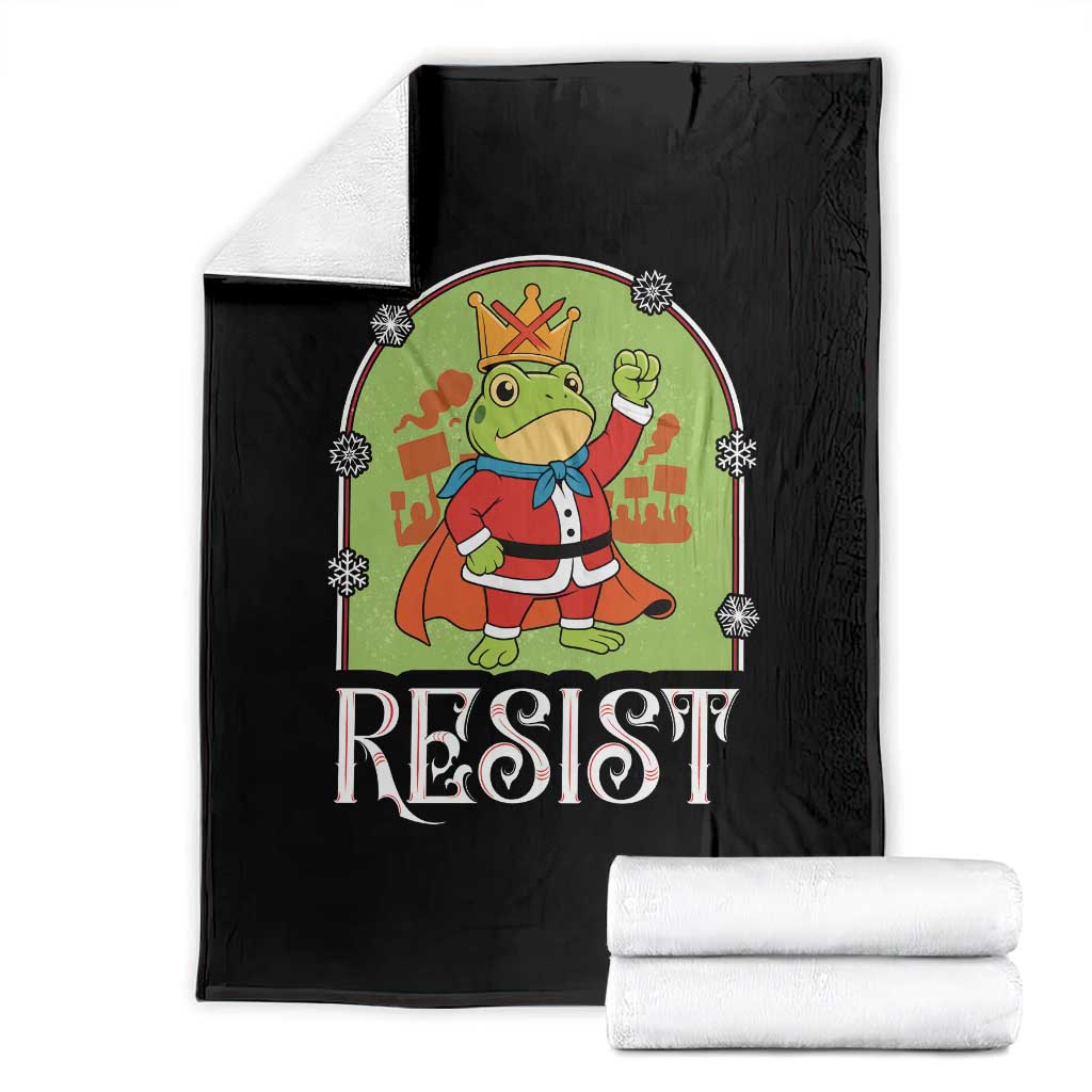 Resist Portland Frog Protest Throw Blanket Funny No Kings Christmas Gift - Wonder Print Shop