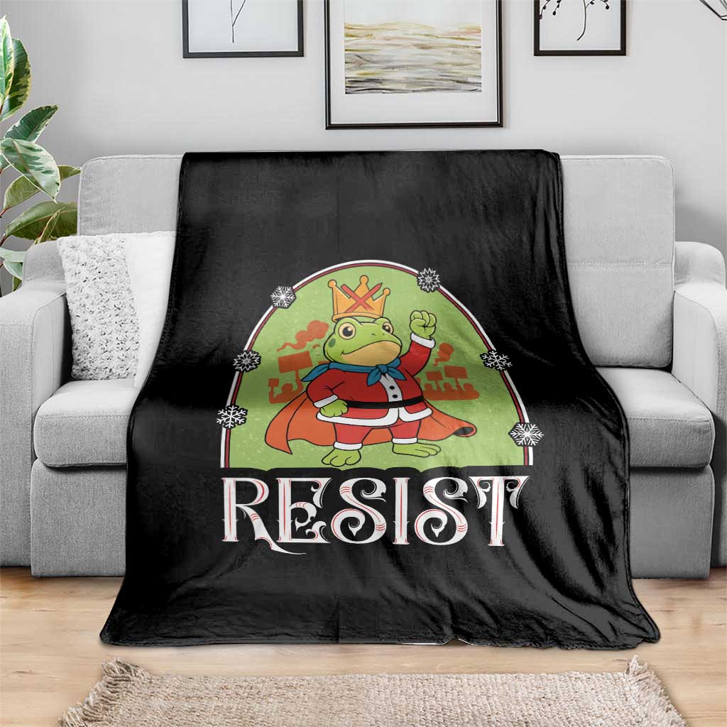 Resist Portland Frog Protest Throw Blanket Funny No Kings Christmas Gift - Wonder Print Shop