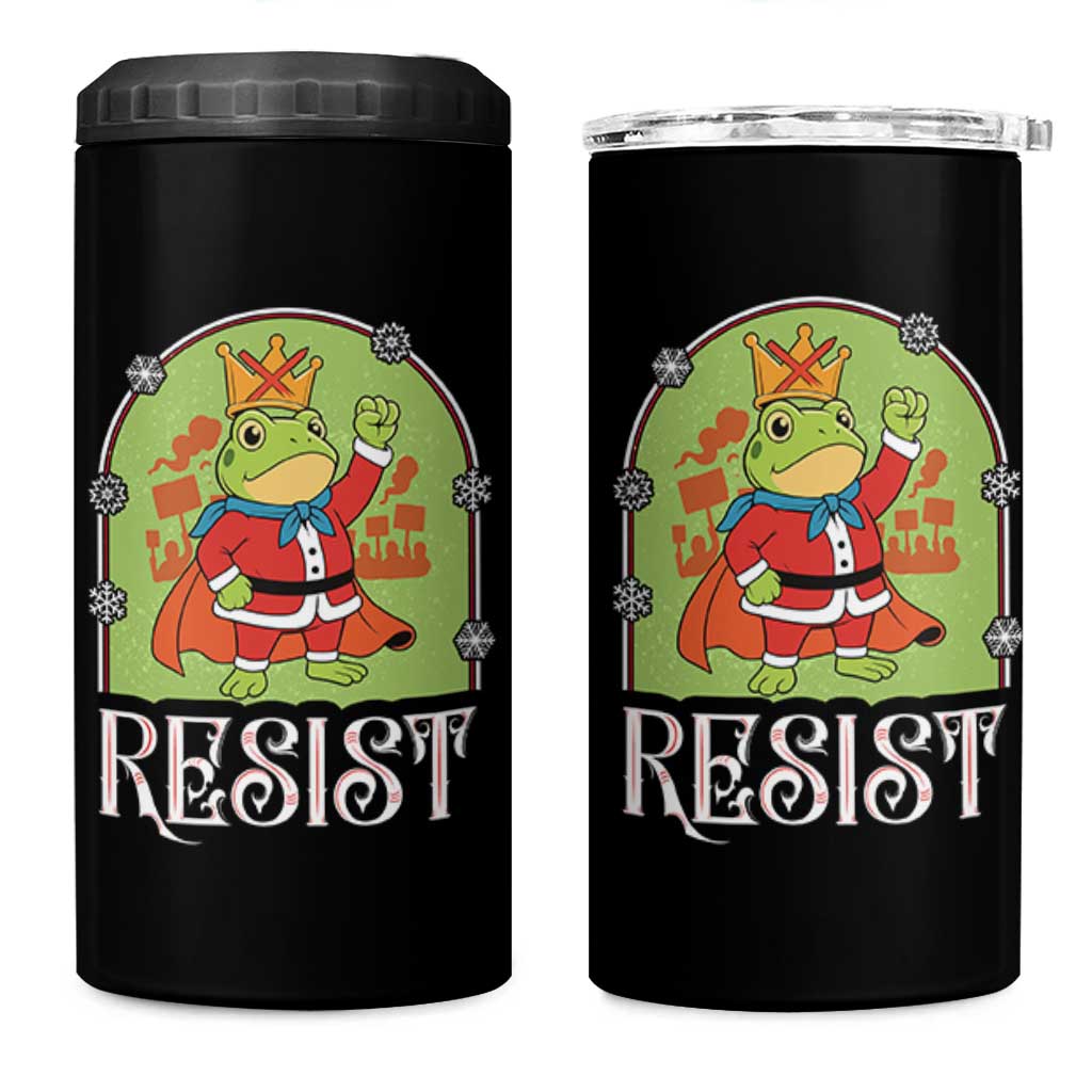 Resist Portland Frog Protest 4 in 1 Can Cooler Tumbler Funny No Kings Christmas Gift - Wonder Print Shop