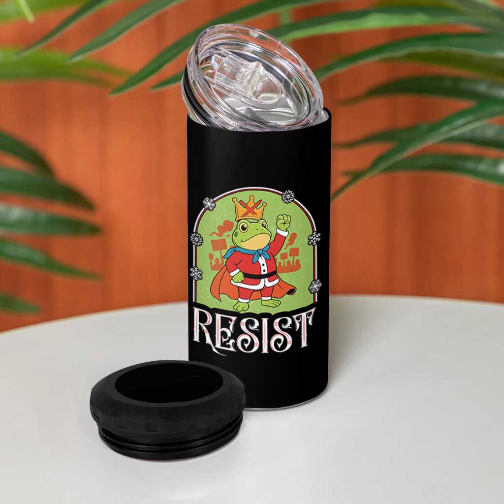 Resist Portland Frog Protest 4 in 1 Can Cooler Tumbler Funny No Kings Christmas Gift - Wonder Print Shop