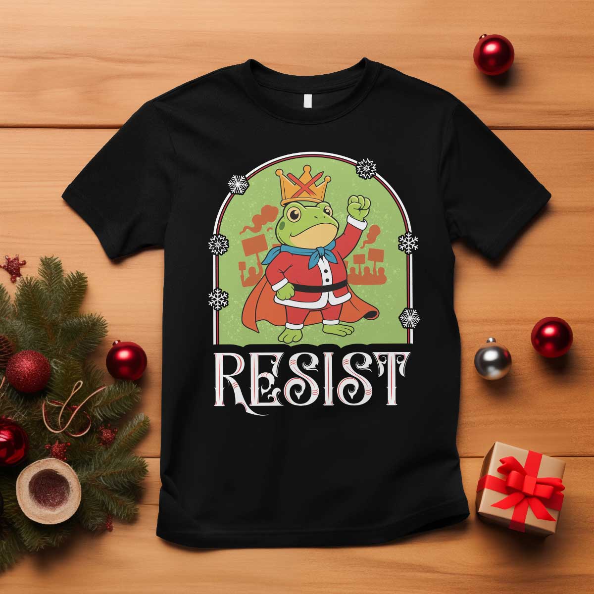 Resist Portland Frog Protest T Shirt Funny No Kings Christmas Gift - Wonder Print Shop