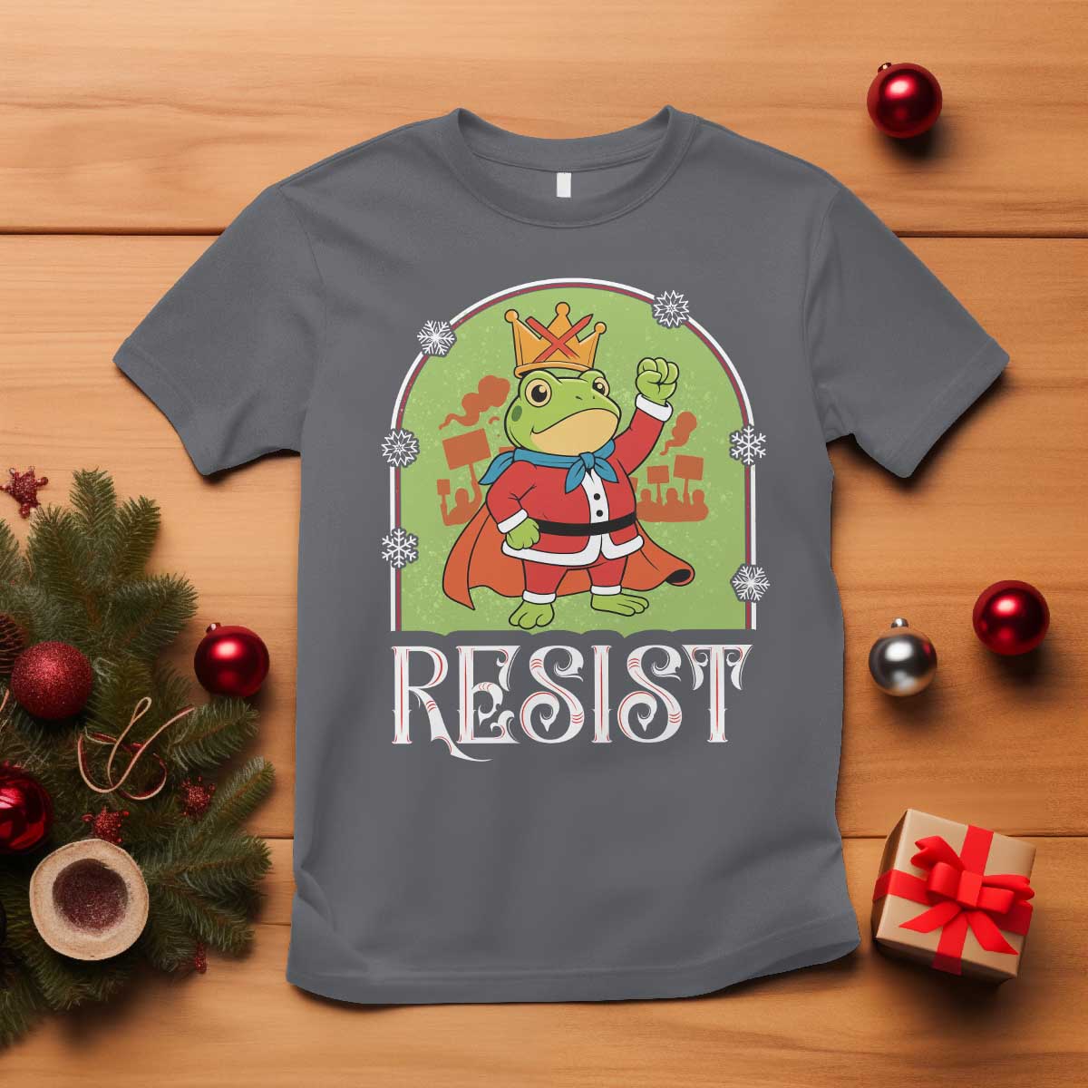 Resist Portland Frog Protest T Shirt Funny No Kings Christmas Gift - Wonder Print Shop