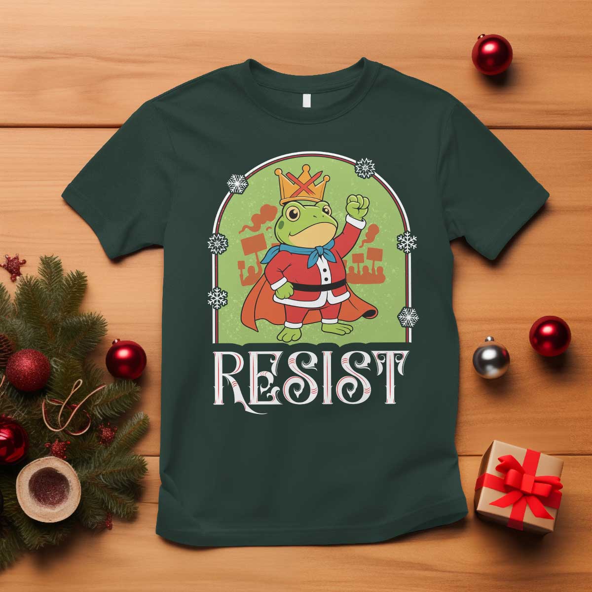 Resist Portland Frog Protest T Shirt Funny No Kings Christmas Gift - Wonder Print Shop