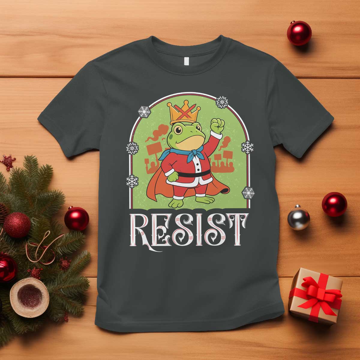 Resist Portland Frog Protest T Shirt Funny No Kings Christmas Gift - Wonder Print Shop