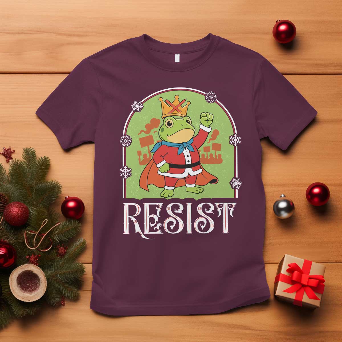 Resist Portland Frog Protest T Shirt Funny No Kings Christmas Gift - Wonder Print Shop