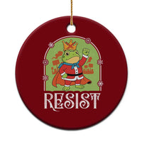 Resist Portland Frog Protest Ceramic Ornament Funny No Kings Xmas Gift - Wonder Print Shop