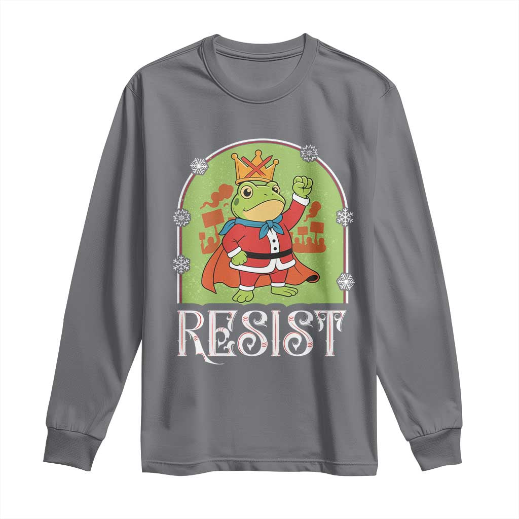 Resist Portland Frog Protest Long Sleeve Shirt Funny No Kings Christmas Gift - Wonder Print Shop