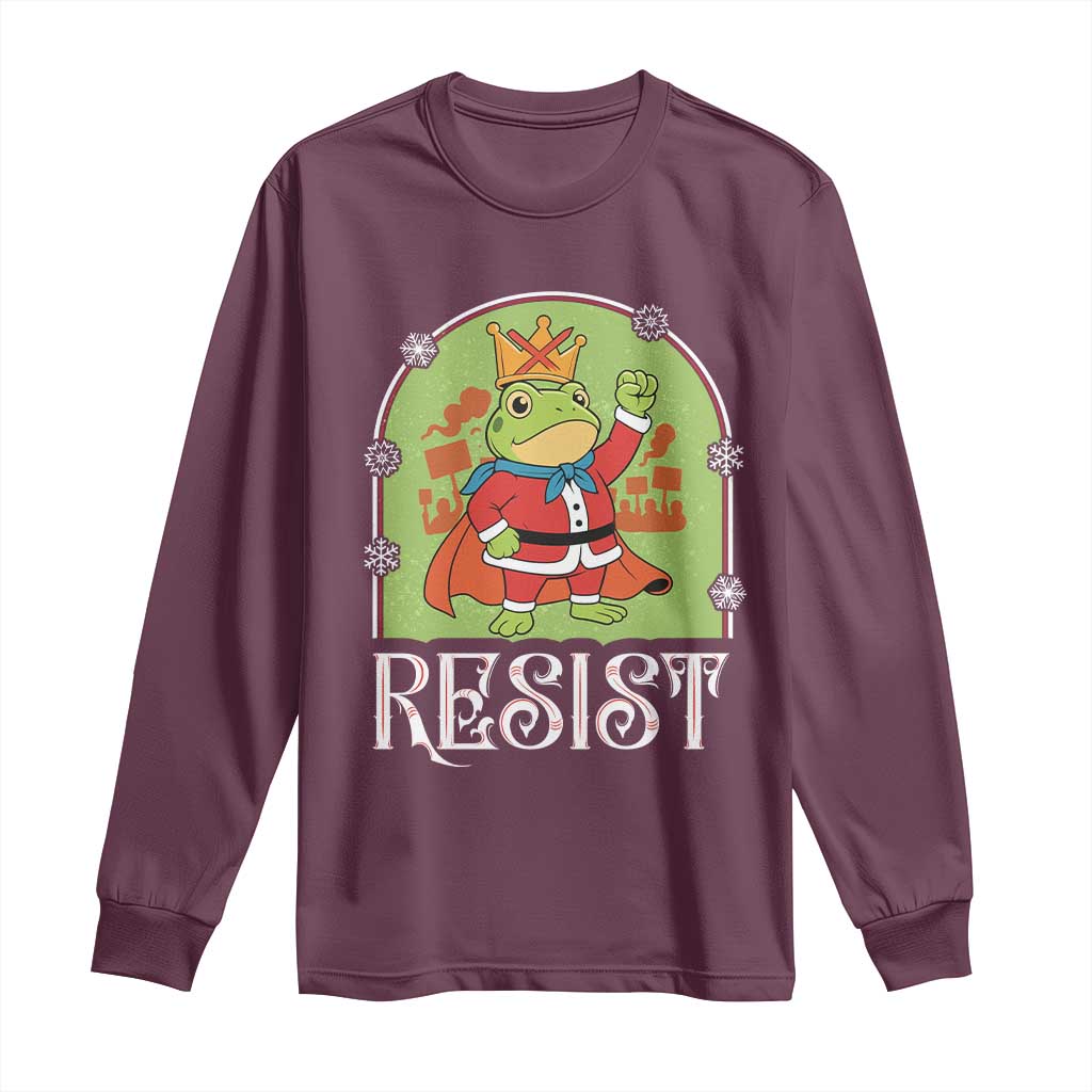 Resist Portland Frog Protest Long Sleeve Shirt Funny No Kings Christmas Gift - Wonder Print Shop