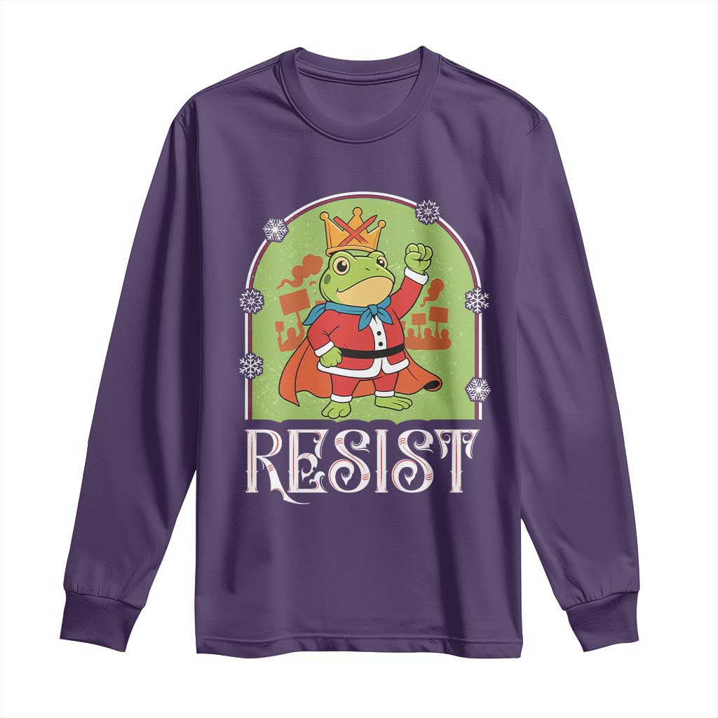 Resist Portland Frog Protest Long Sleeve Shirt Funny No Kings Christmas Gift - Wonder Print Shop