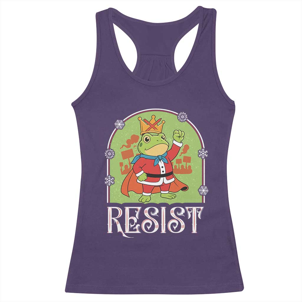 Resist Portland Frog Protest Racerback Tank Top Funny No Kings Christmas Gift - Wonder Print Shop