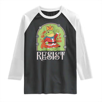 Resist Portland Frog Protest Raglan Shirt Funny No Kings Christmas Gift - Wonder Print Shop