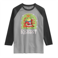 Resist Portland Frog Protest Raglan Shirt Funny No Kings Christmas Gift - Wonder Print Shop