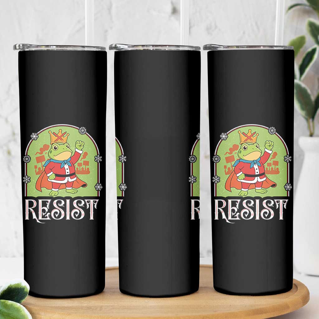 Resist Portland Frog Protest Skinny Tumbler Funny No Kings Christmas Gift - Wonder Print Shop