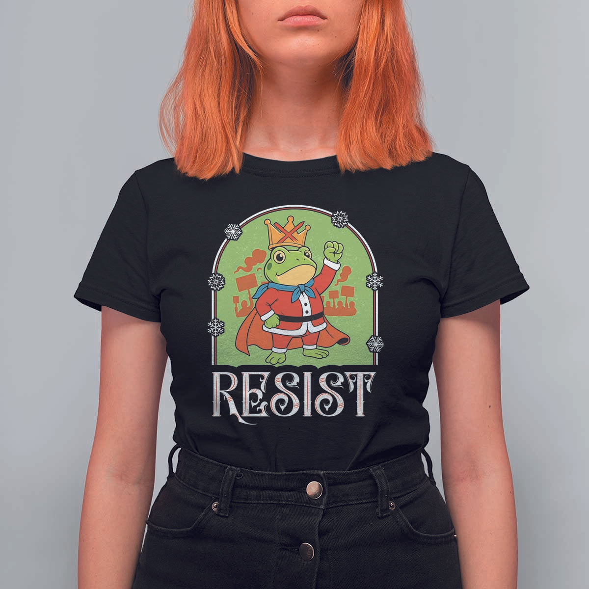 Resist Portland Frog Protest T Shirt For Women Funny No Kings Christmas Gift - Wonder Print Shop