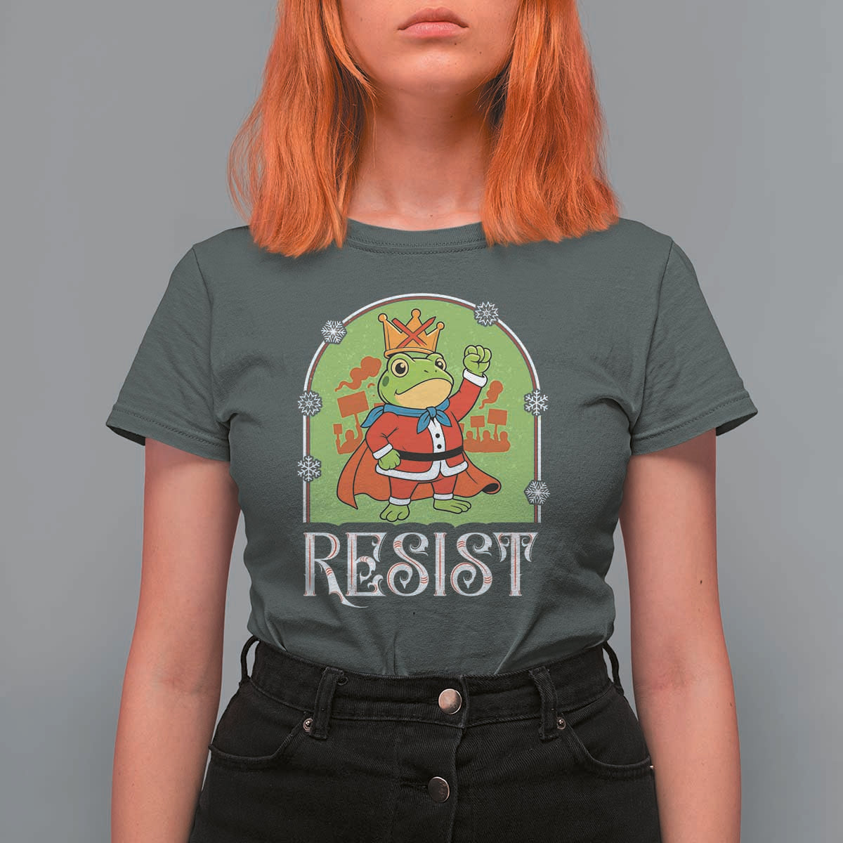 Resist Portland Frog Protest T Shirt For Women Funny No Kings Christmas Gift - Wonder Print Shop