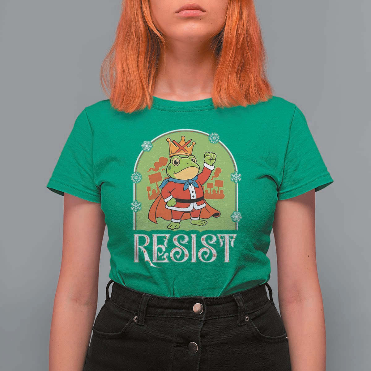 Resist Portland Frog Protest T Shirt For Women Funny No Kings Christmas Gift - Wonder Print Shop