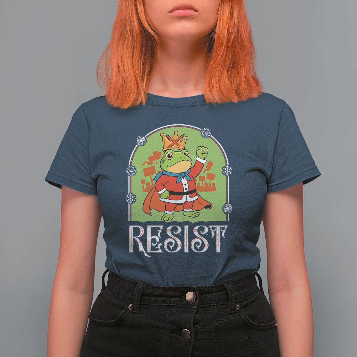 Resist Portland Frog Protest T Shirt For Women Funny No Kings Christmas Gift - Wonder Print Shop