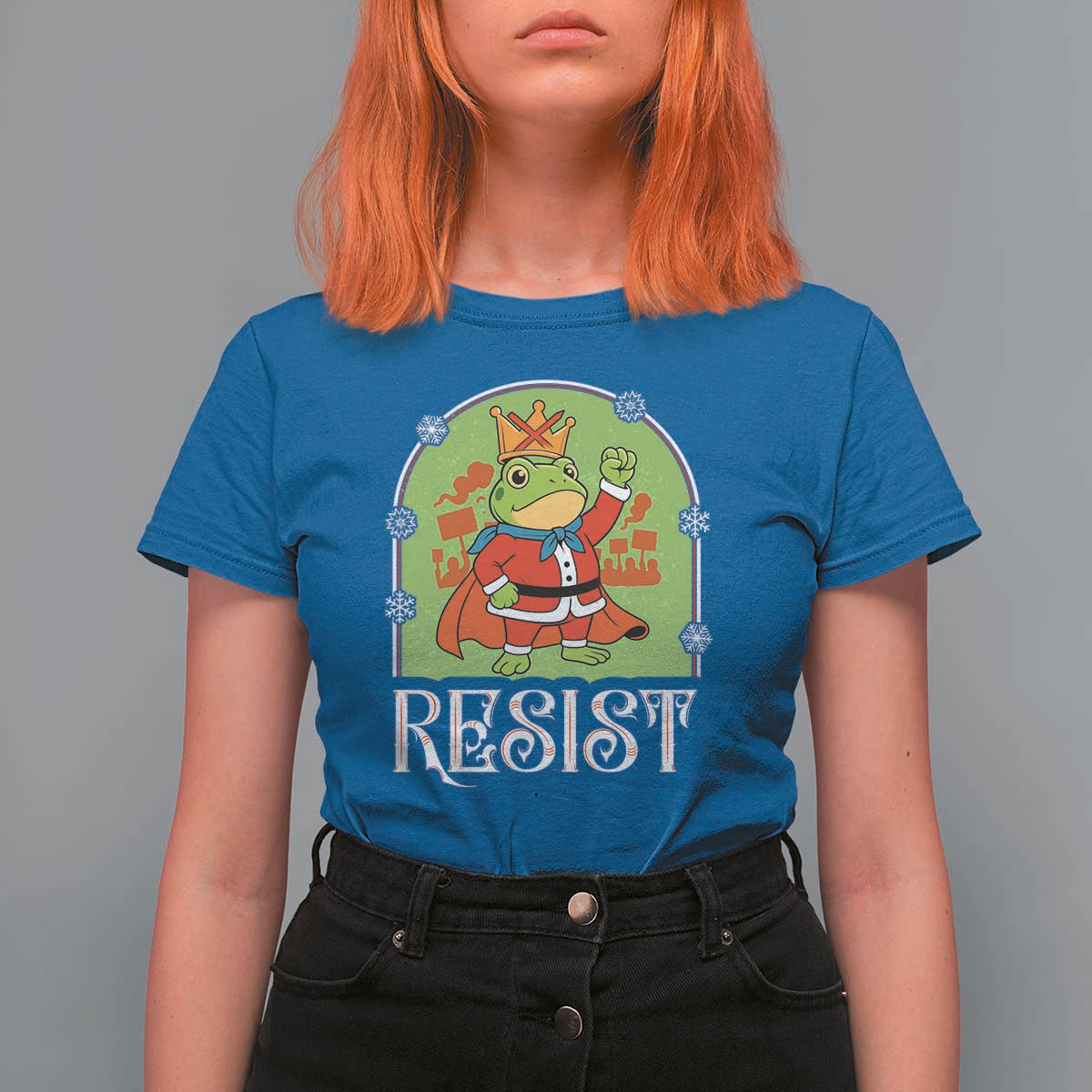 Resist Portland Frog Protest T Shirt For Women Funny No Kings Christmas Gift - Wonder Print Shop