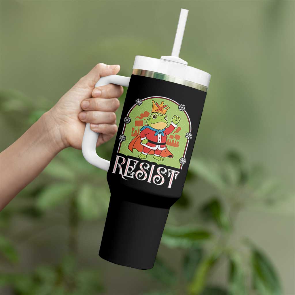 Resist Portland Frog Protest Tumbler With Handle Funny No Kings Christmas Gift - Wonder Print Shop