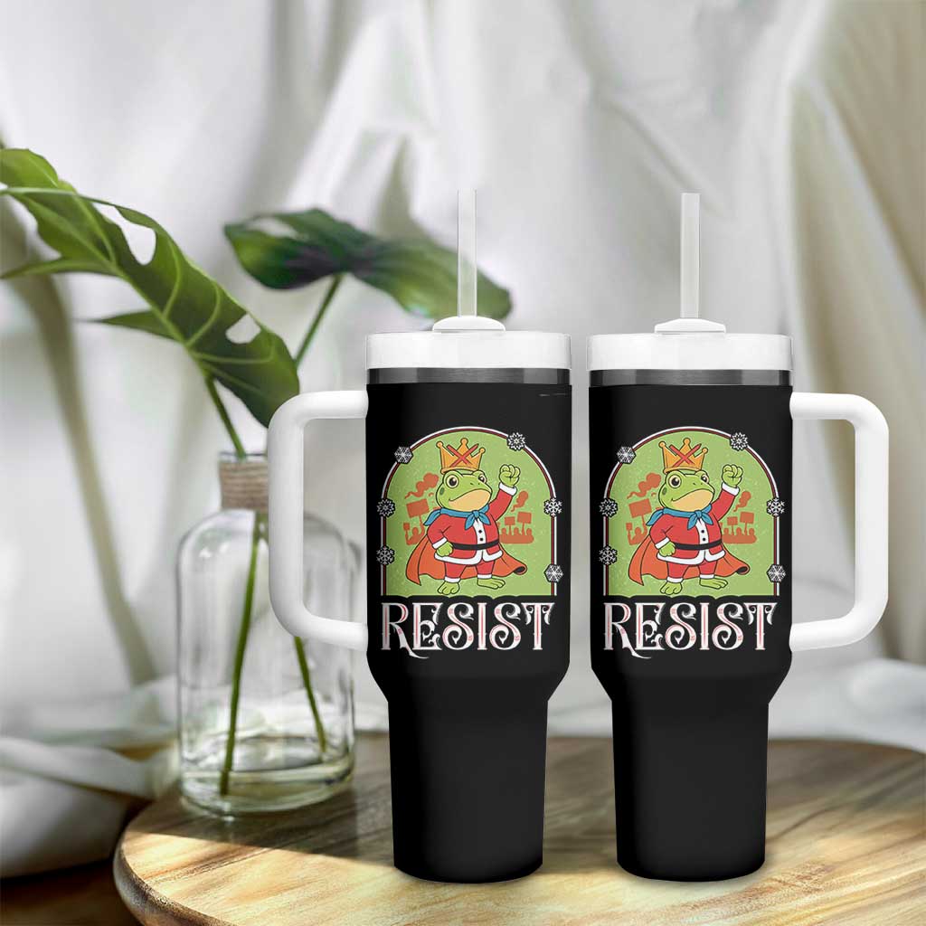 Resist Portland Frog Protest Tumbler With Handle Funny No Kings Christmas Gift - Wonder Print Shop