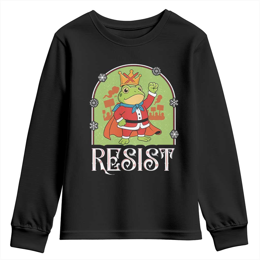Resist Portland Frog Protest Youth Sweatshirt Funny No Kings Christmas Gift - Wonder Print Shop
