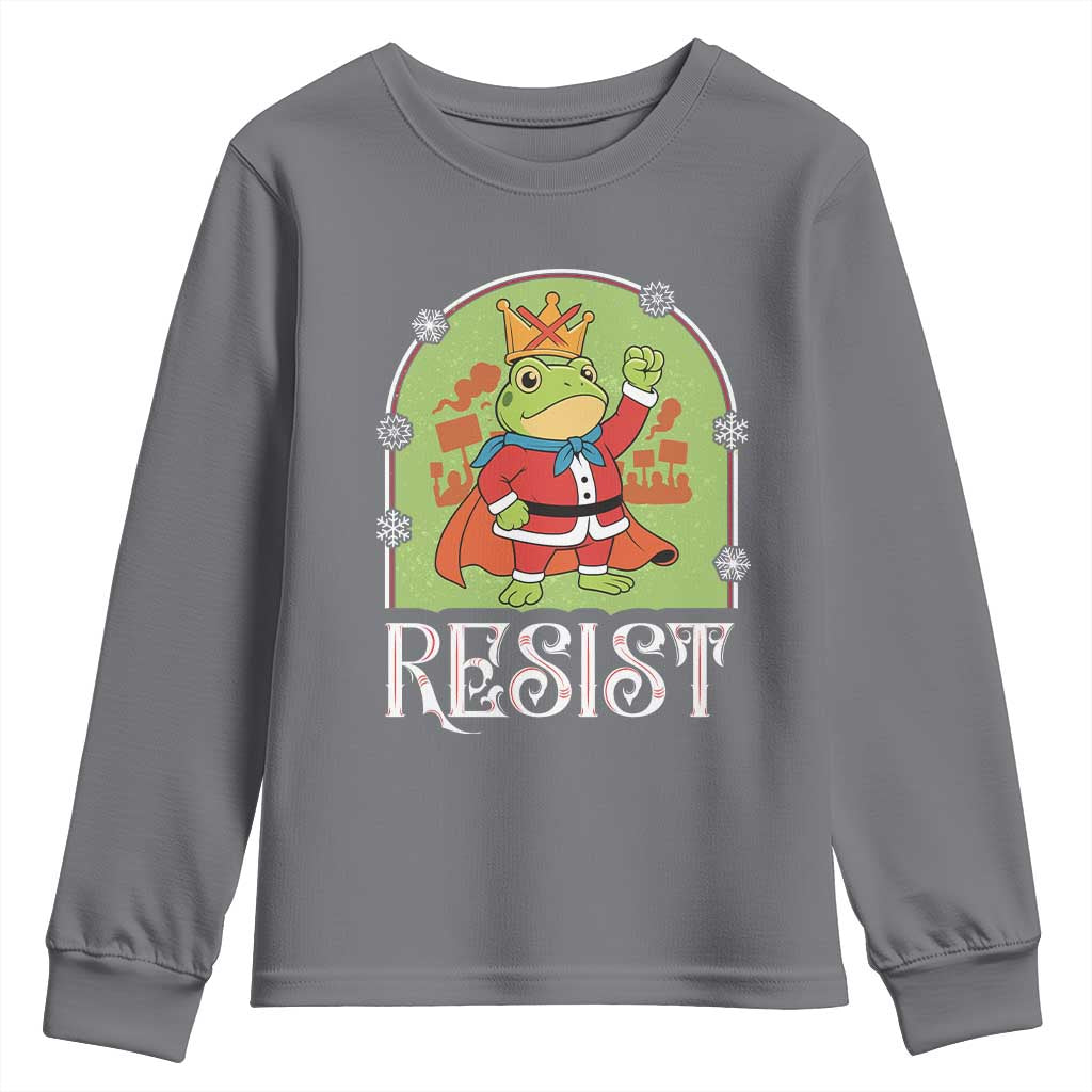 Resist Portland Frog Protest Youth Sweatshirt Funny No Kings Christmas Gift - Wonder Print Shop
